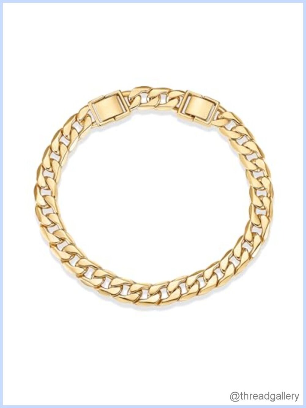 14K Gold Plated Chunky Curb Chain Anklet Flat Link for Women